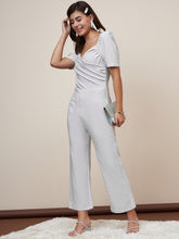 Women's Silver Pleated Jumpsuit